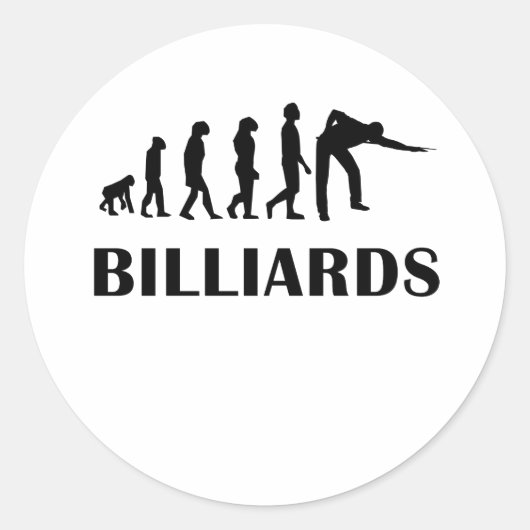 Billiards Evolution Ronde Sticker (Voorkant)