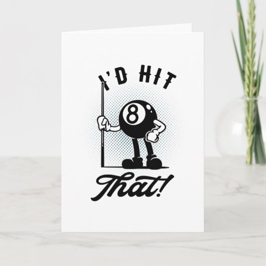 Billiards Funny Cartoon Pool Snooker Kaart (Voorkant)