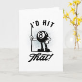 Billiards Funny Cartoon Pool Snooker Kaart (Gele Bloem)