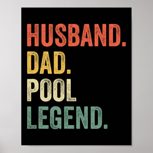 Billiards Funny Husband Pap Pool Player Legend Vin Poster (Voorkant)