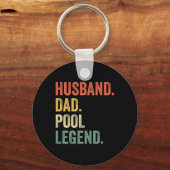 Billiards Funny Husband Pap Pool Player Legend Vin Sleutelhanger (Voorkant)
