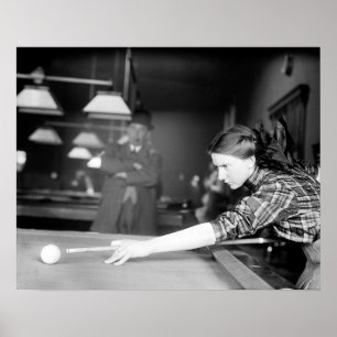 Billiards Game, 1910.  foto Poster