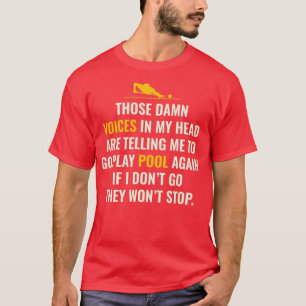 Billiards Game Pool Player Cue Ball Sport Funny Sa T-shirt