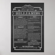 Billiards Game Rules Poster
