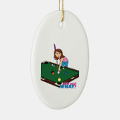 Billiards Girl Keramisch Ornament (Rechts)