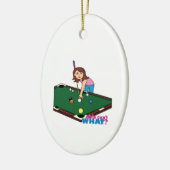 Billiards Girl Keramisch Ornament (Links)