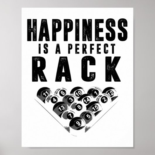 Billiards het geluk van de poolspeler is een perfe poster (Voorkant)
