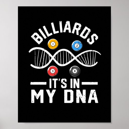 Billiards Het zit in mijn DNA Funny Pool Poster (Voorkant)