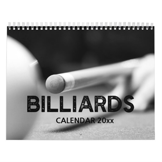 Billiards in Black & White Wall Agenda Kalender (Hoes)