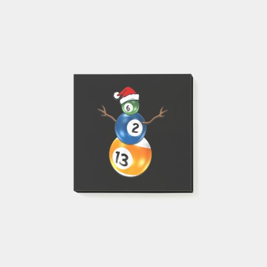 Billiards kerstman met pooltafels post-it® notes (Voorkant)