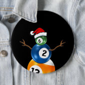 Billiards kerstman met pooltafels ronde button 6,0 cm (In situ)