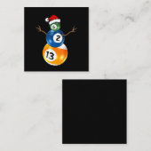 Billiards kerstman met pooltafels vierkante visitekaartje (Voorkant / Achterkant)