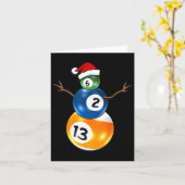Billiards Kerstsneeuwman Met Pooltafel Kaart (Gele Bloem)