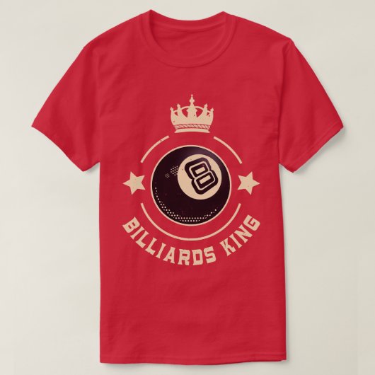 Billiards King 8 Ball Retro Snooker T-shirt (Design voorkant)