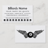 billiards klantenwaardesskaart klantenkaartje (Voorkant / Achterkant)