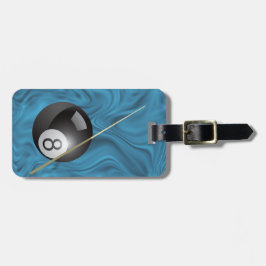 Billiards - Large ball with Brown Cue Stick Bagagelabel