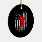 Billiards Lover | Amerikaanse vlag Billiards Gift Keramisch Ornament (Rechts)