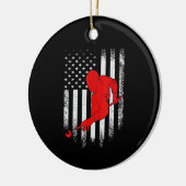 Billiards Lover | Amerikaanse vlag Billiards Gift Keramisch Ornament (Links)