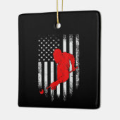 Billiards Lover | Amerikaanse vlag Billiards Gift Keramisch Ornament (Links)