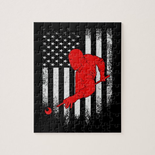Billiards Lover | Amerikaanse vlag Billiards Gift Legpuzzel (Verticaal)