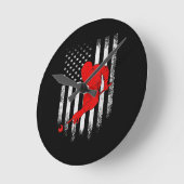 Billiards Lover | Amerikaanse vlag Billiards Gift Ronde Klok (Hoek)