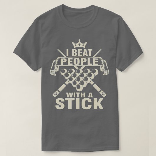 Billiards Lover I slaan mensen met een klapje T-shirt (Design voorkant)