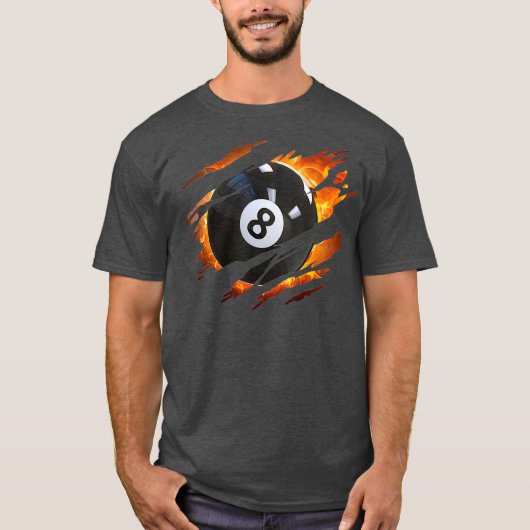 Billiards Man 8 Ball Pool s Pool League T-shirt (Voorkant)