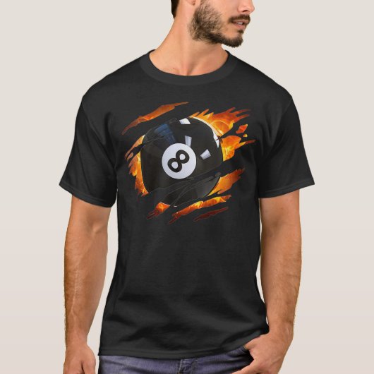 Billiards Mannen 8 Ball Pool Tshirts Pool (Voorkant)