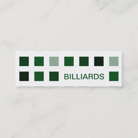 BILLIARDS (moskeesvierkantjes) Mini Visitekaartje (Voorkant)