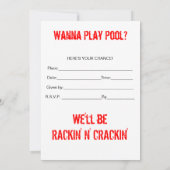 Billiards Party nodigt uit Kaart (Achterkant)