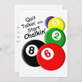 Billiards Party nodigt uit Kaart (Voorkant / Achterkant)