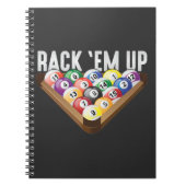 Billiards Player-rack met acht balkpool Notitieboek (Voorkant)