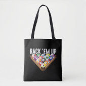 Billiards Player-rack met acht balkpool Tote Bag (Voorkant)