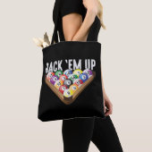 Billiards Player-rack met acht balkpool Tote Bag (Dichtbij)