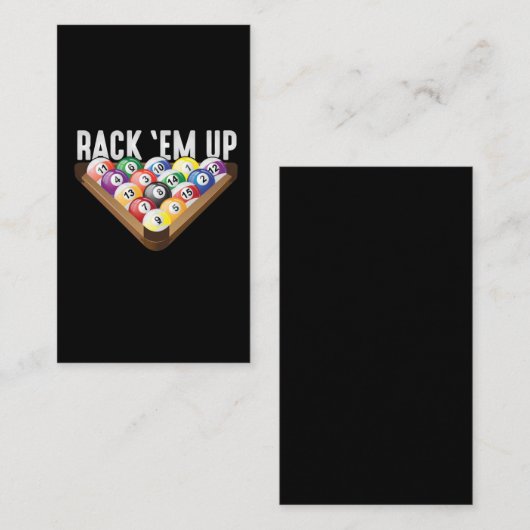 Billiards Player-rack met acht balkpool Visitekaartje (Voorkant / Achterkant)