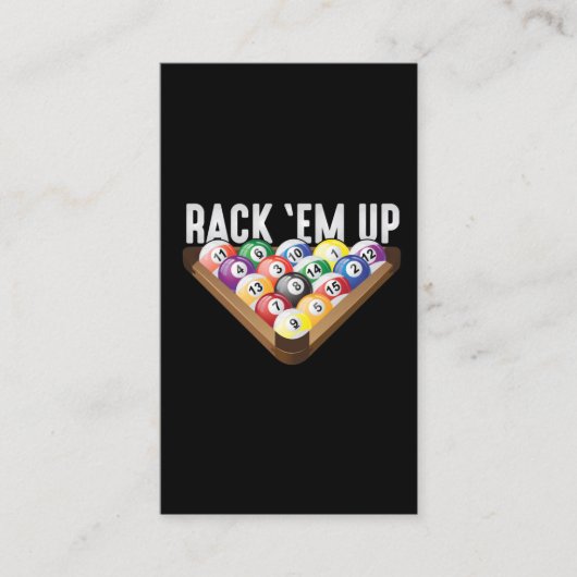 Billiards Player-rack met acht balkpool Visitekaartje (Voorkant)