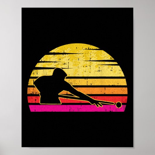 Billiards Player Retro Sportpoel Snooker Poster (Voorkant)