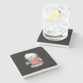 Billiards Player | Skull Billiard Player Stenen Onderzetter (Zijkant)