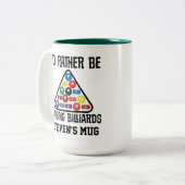 Billiards Player-spel Tweekleurige Koffiemok (Voorkant links)