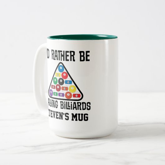 Billiards Player-spel Tweekleurige Koffiemok (Voorkant links)