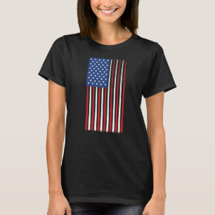 Billiards Player USA American Flag Pool Sticks Cue T-shirt