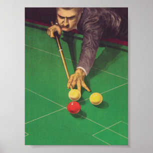 Billiards Player Vintage Poster