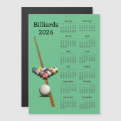 Billiards Pool 2026 Calendar Magnetic Card (Voorkant / Achterkant)