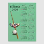 Billiards Pool 2026 Calendar Magnetic Card (Voorkant)