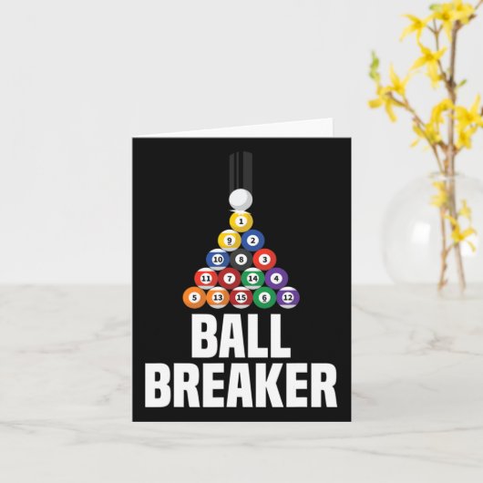 Billiards Pool Ball Breaker Funny Kaart (Gele Bloem)