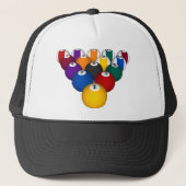 Billiards / Pool Balls - Aangepaste Trucker Hat Pet (Voorkant)