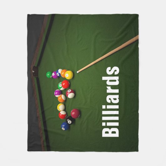 Billiards Pool Balls en Pool Table Fleece Blanket (Voorkant)