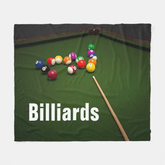Billiards Pool Balls en Pool Table Fleece Blanket (Voorkant (Horizontaal))