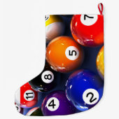 Billiards Pool Balls Kerstmis stoppen Grote Kerstsok (Achterkant)