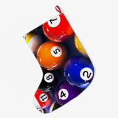 Billiards Pool Balls Kerstmis stoppen Grote Kerstsok (Achterkant (Hangend))